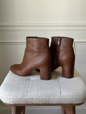 Vince Brown Leather Ankle Booties